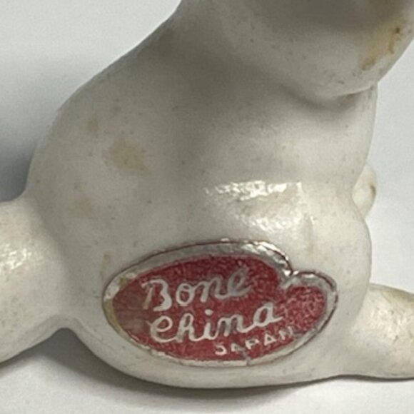 VTG 3 Miniature Rabbits Bone China Figurines White w/Green Eyes 2" Japan - Picture 11 of 15